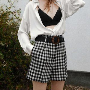 Womens Shorts | Zara Gingham Check Bermuda Shorts